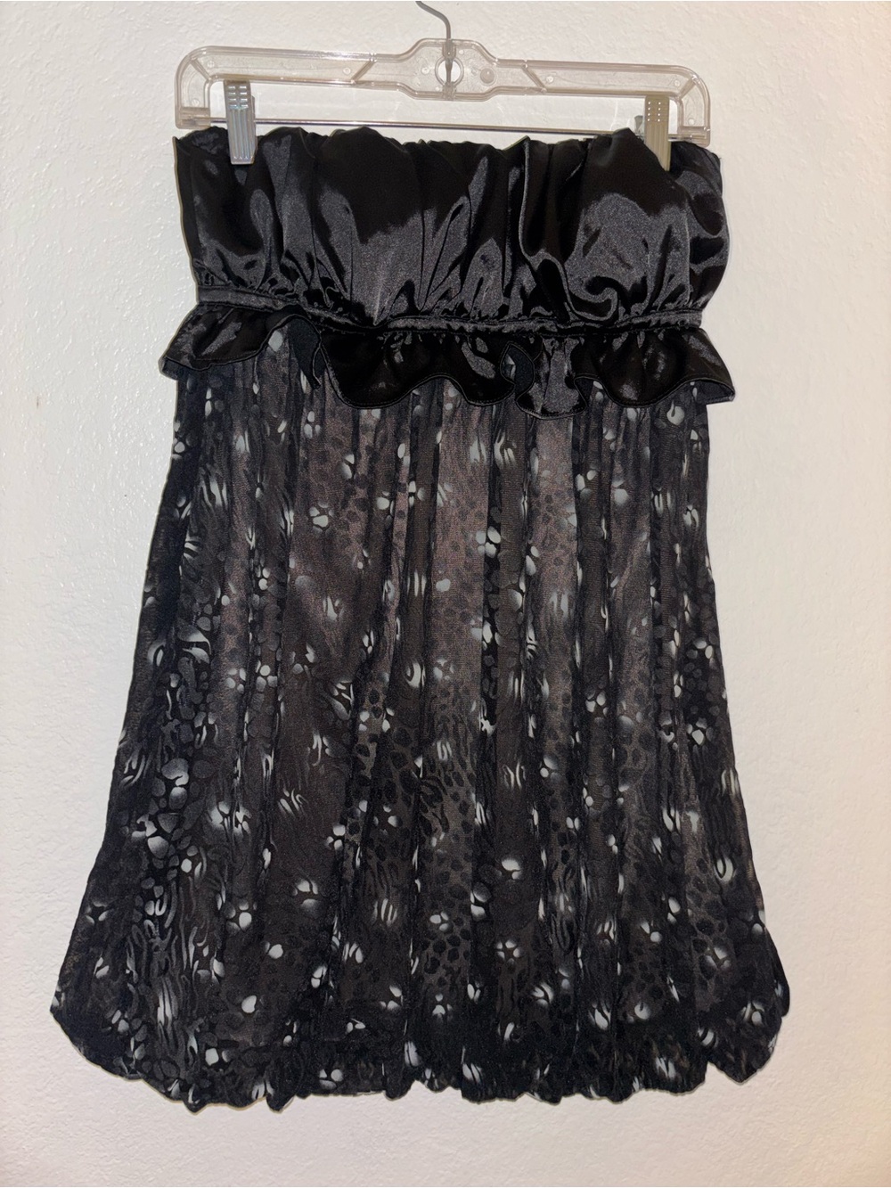 Vintage Charlotte Russe Strapless Mixed Animal Print Velvet Textured Mini Hoco